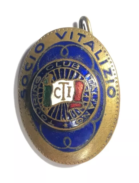 Spilla smaltata distintivo badge Touring Club Italiano TCI Socio Vitalizio
