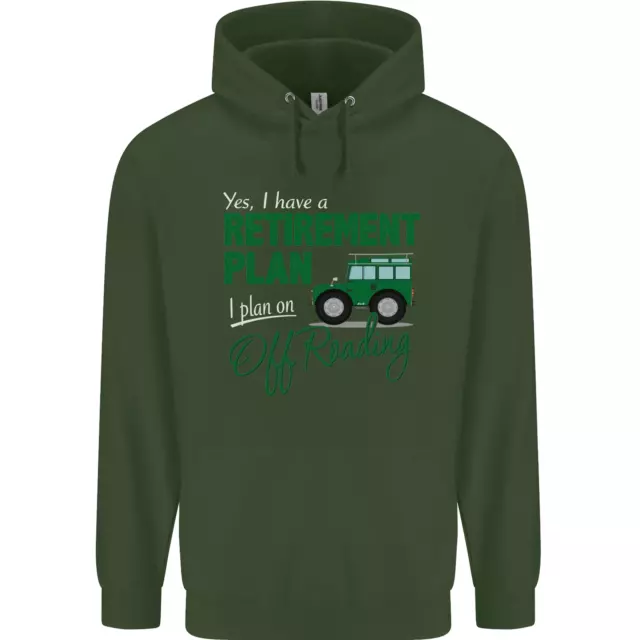 Felpa con cappuccio Retirement Plan Off Roading 4X4 Road divertente da uomo 80% cotone 6
