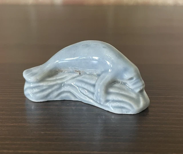 Wade Whimsies Figurine Red Rose Tea England Endangered Species Manatee Grey 1.5"