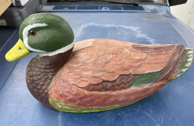 Vintage Mallard Duck hunting Decoy General Fiber Co Ariduk Life Size Green Head