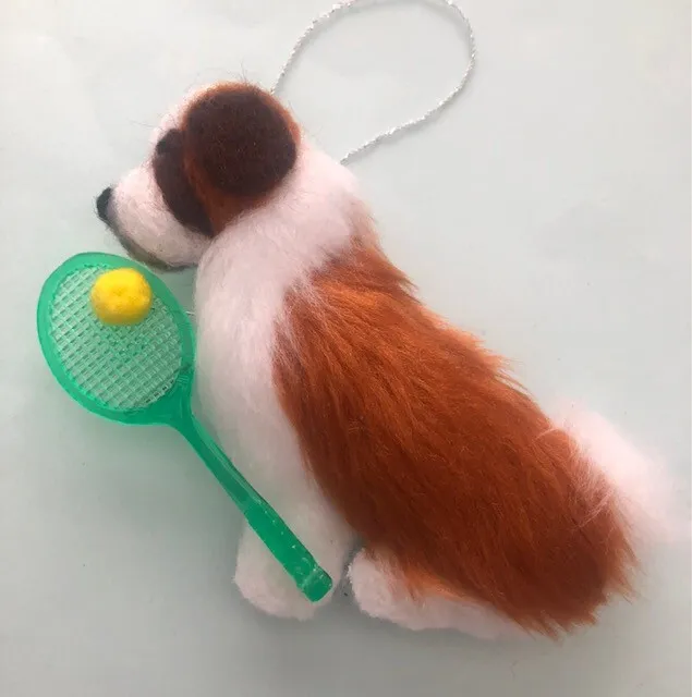 St. Bernard - Anyone For Tennis - Part Needle Felted Saint Dog.