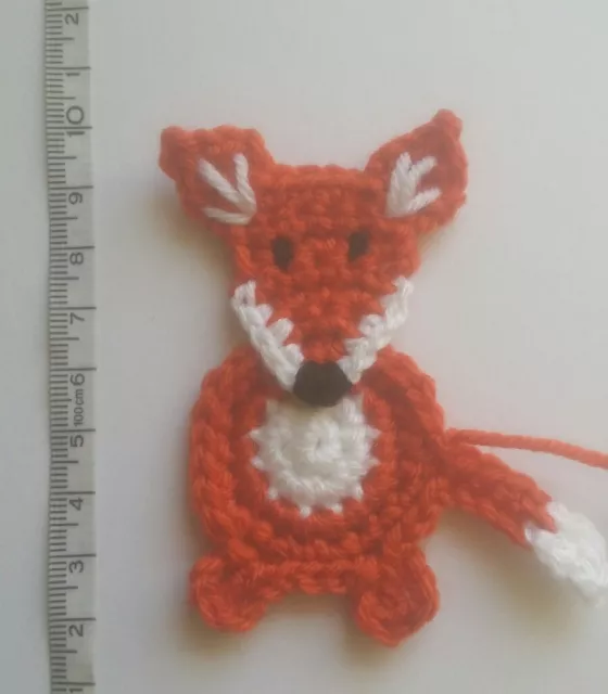 handmade crochet fox applique/embellishment