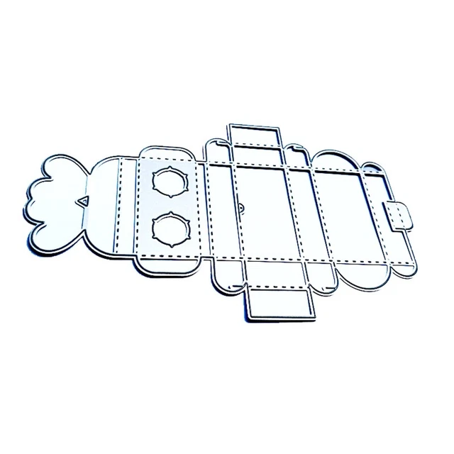 Double Hole 3D Box Metal Cutting Dies Stencil DIY Embossing Template