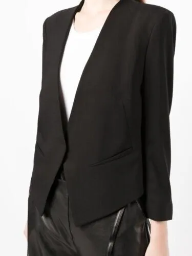 $445 Helmut Lang Wool Womens Deformation Cropped Blazer Jacket 2