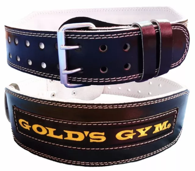 Gold Gym Belt Weight Lifting 4"Leather Lumber Back Support Training Exercise