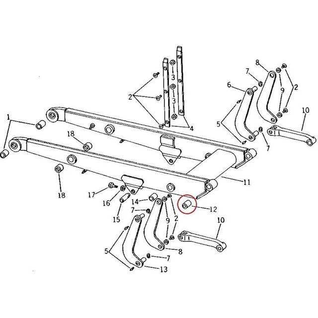 U17186 Loader Boom Bushing Fits John Deere 450C, 455D, 455E, 555, 555A, 555B