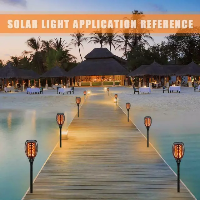 2PCS Outdoor Solar Energy-saving Torch Lamp Garden Pathway Walkway 96 LED Lamp~