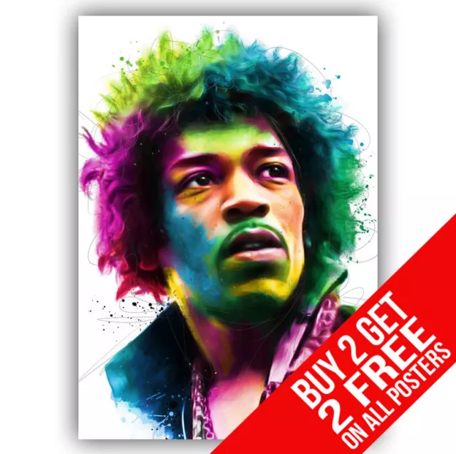 Jimi Hendrix Poster Art Print A4 A3 Size -Buy 2 Get Any 2 Free