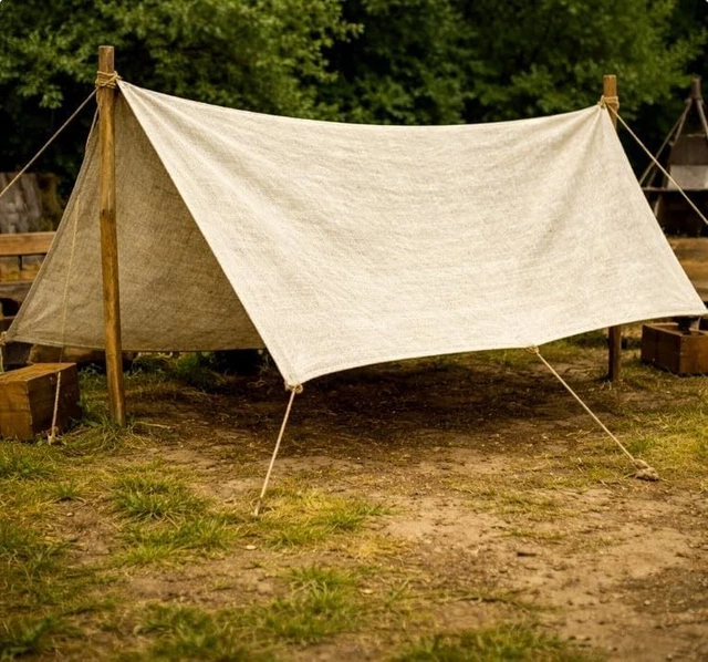 100% LEINEN REENACTMENT Tarp 460 g/m Mittelalter Zelt Lager Zeltplane  Wikinger EUR 49,00 - PicClick DE