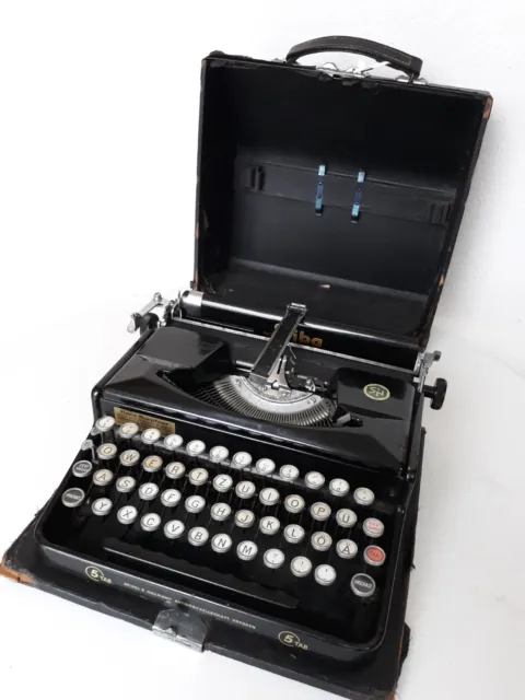 40er " Erika"  Reise Schreibmaschine  Seidel & Naumann schwarz Typewriter 40s