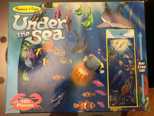 Large Floor Puzzle, Melissa & Doug “Under The Sea"  100 Pcs, Excellent Cond.