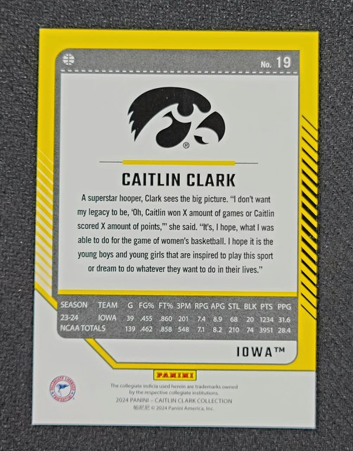 CAITLIN CLARK 2024 Collezione Panini Caitlin Clark 19 EUR 0,46