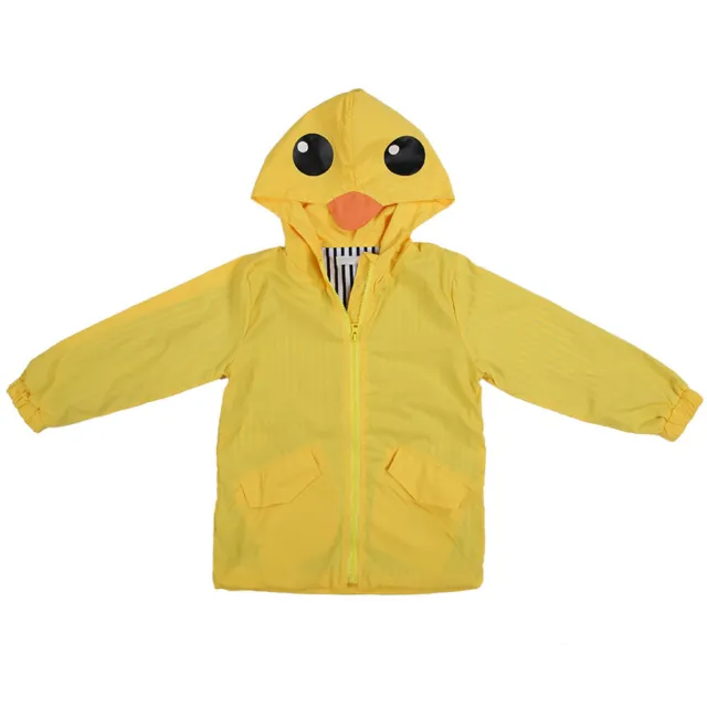 Summer Baby Boy Girl Duck Waterproof Cute Cartoon Hoodie Zipper Coat Outfit Z01