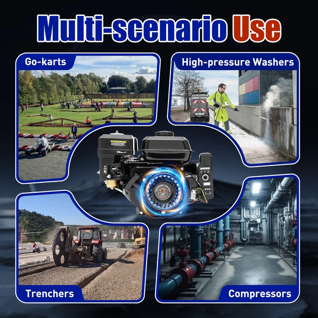 4-Takt Benzinmotor 7.5 PS 210cc - Industriemotor Mit 0.95 Gallonen Tank