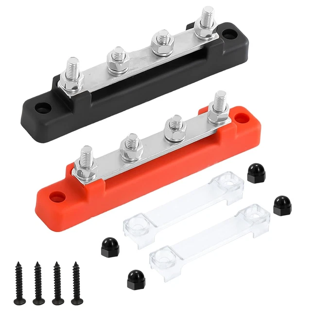 Gebiuhoo Sammelschiene Verteilerblock 2-Wege 150A | DC 12V-48V Für Auto, Wohnmobil & Solar