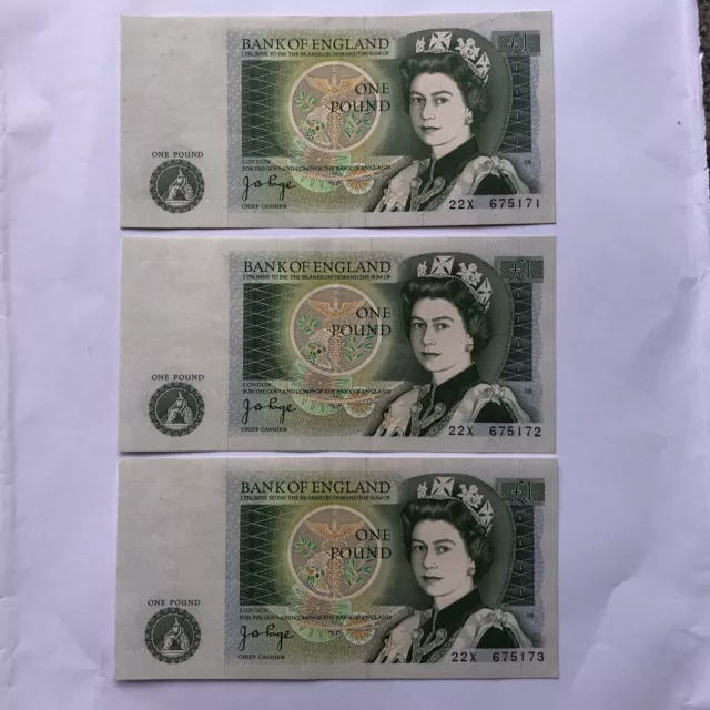 BANK OF ENGLAND ELIZABETH II CRISPY ONE POUND NOTE IN PRISTINE CONDITION -  For Sale, Buy Now Online - Item #706499