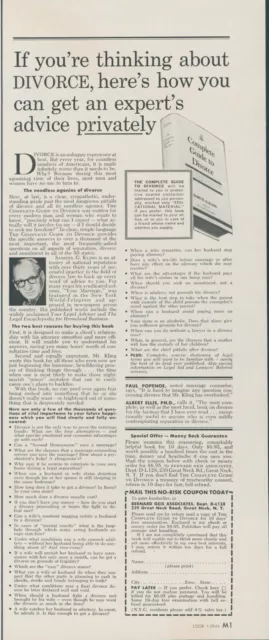1964 Complete Guide to Divorce Book Samuel G Kling Author Vintage Print Ad LO3