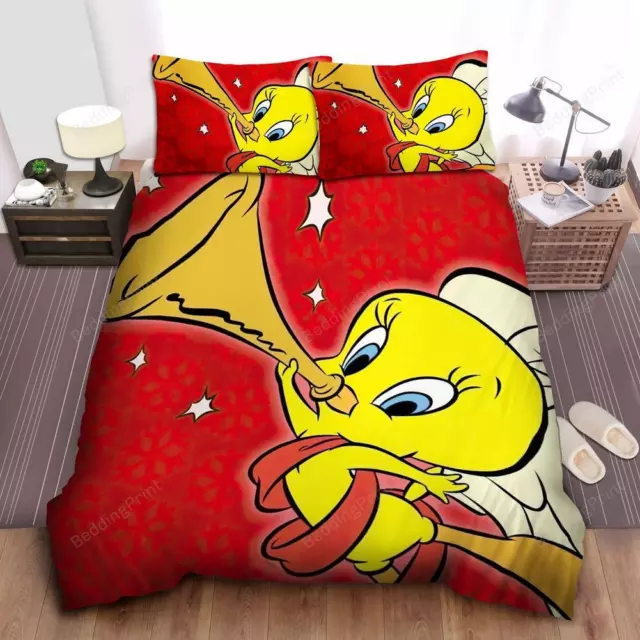Tweety From Looney Tunes Blowing Horn Quilt Duvet Cover Set Bed Linen