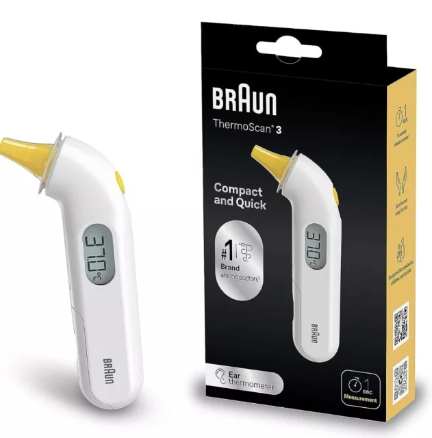 BRAUN EAR THERMOSCAN 3 Thermometer - Brand New In Box