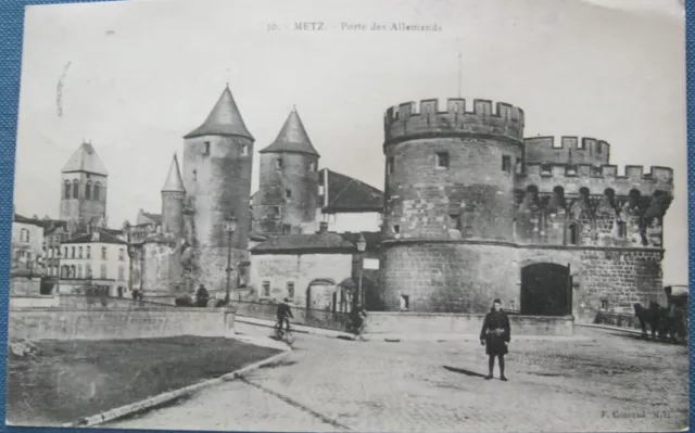 AK Frankreich-Metz- Mosell -Porte des Allemands gelaufen 23.12.1921 nach Berlin