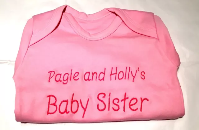 Personalized Baby Sister Baby Grow, Outfit,Bodysuit,Unique Gift for Newborn Girl