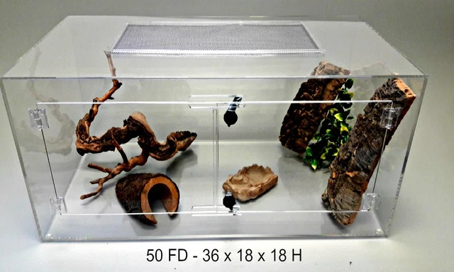 Terrestrial 50 Gallon Fd Acrylic Cage With Doors For Snakes,Terrarium, Reptile
