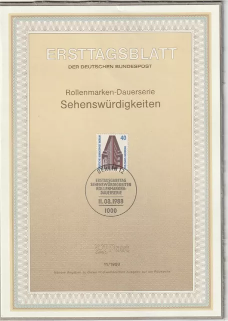 Ersttagsblatt ETB 11/1988 - "Sehenswürdigkeiten" Chilehaus Hamburg - Bundespost