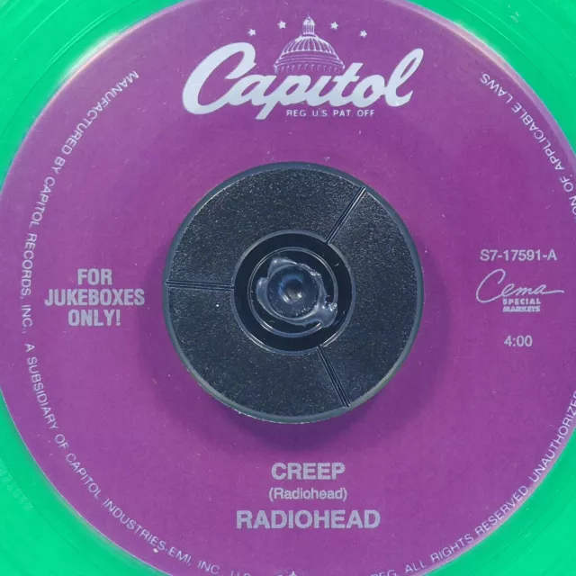 RADIOHEAD Creep / Anyone Can Play Guitar CAPITOL RECORDS S7-17591 NM 45rpm Green