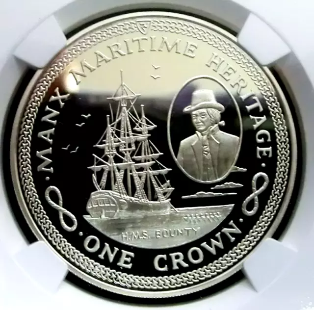 NGC PF66 UC-Isle Of Man 1982 Manx Maritime Heritage Silver Crown Super GEM Proof