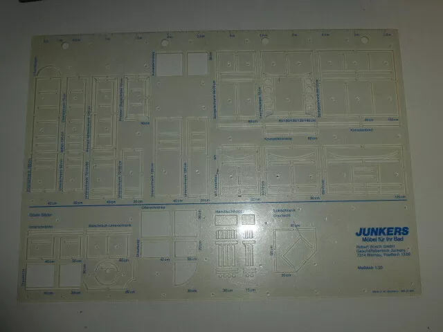 Zeichenschablone JUNKERS MÖBEL FÜRS BAD Maßstab 1 : 20