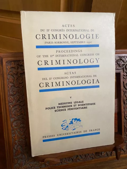 Actes du IIème congrès international de criminologie T5 - 1954 PUF