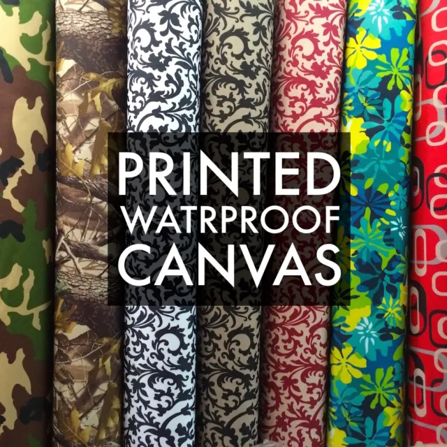 Printed Canvas Fabric Waterproof Outdoor 60" wide 600 Denier by the yard
