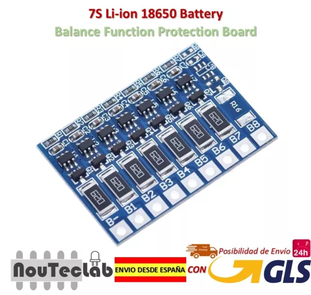 7S BMS Balancer Lithium Li-ion 18650 4.2V Battery Protection Board Balancing