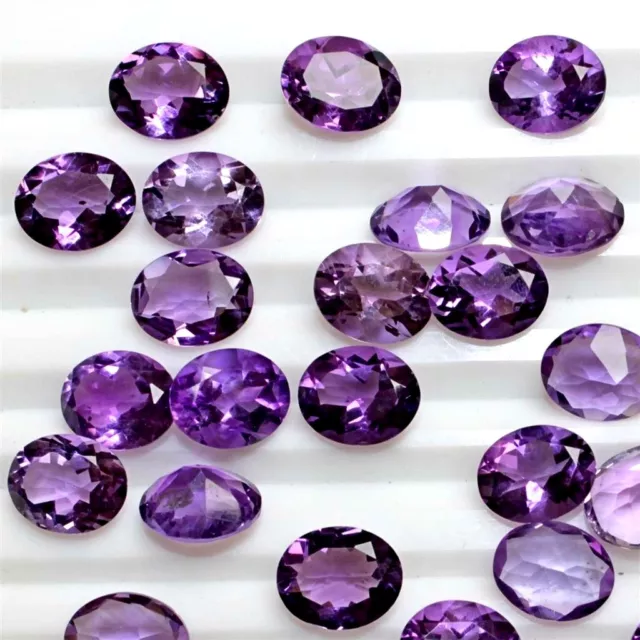 Wholesale Lot 11x9mm Oval Facet Natural African Amethyst Loose Calibrated Gems