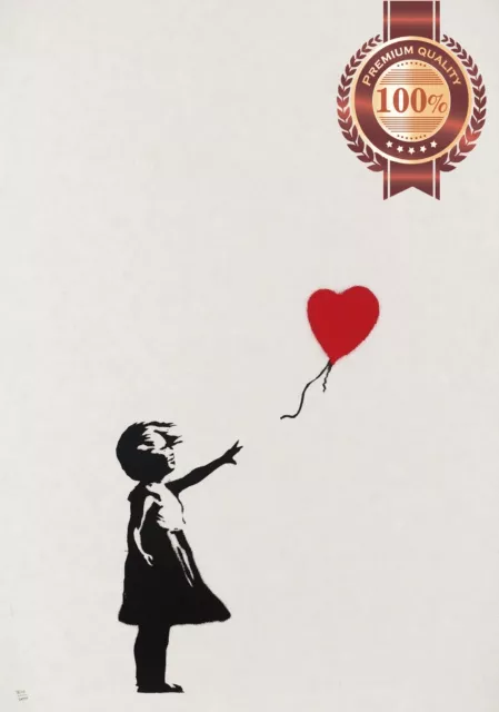 Banksy Girl With Ballon Heart Original Artwork Wall Art Print Premium Poster