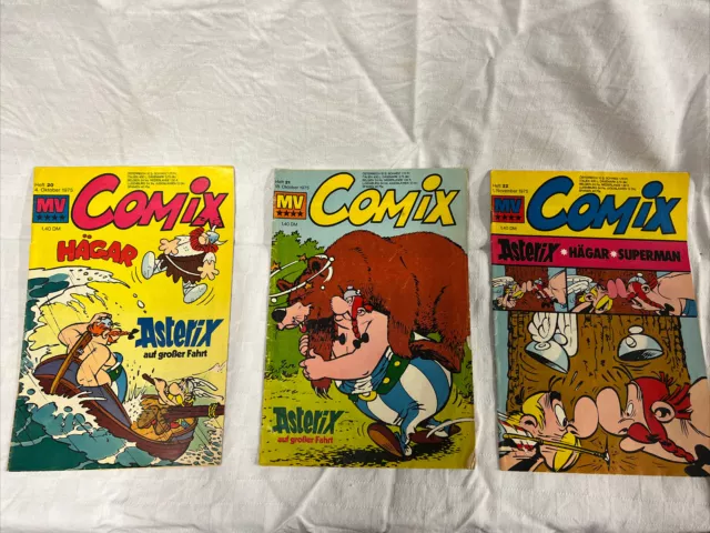 MV Comix Nr. 20 & 21 & 22 von 1972 - Konvolut 3 Comichefte Asterix