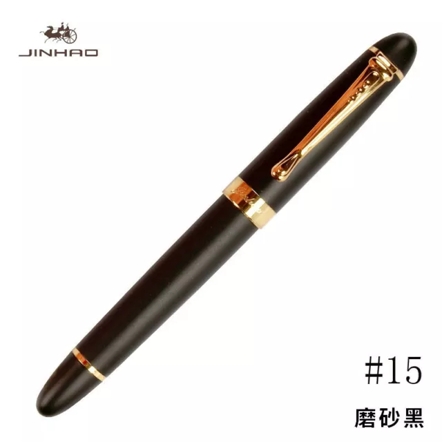 Jinhao X450 Matte Black Metal Golden Clip Fountain Pen 0.5mm Nib Writing Gift #s