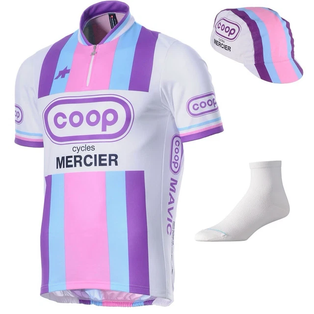 Maillot Cycliste Vintage Équipe Mercier – Années 80 – Made In France Taille L