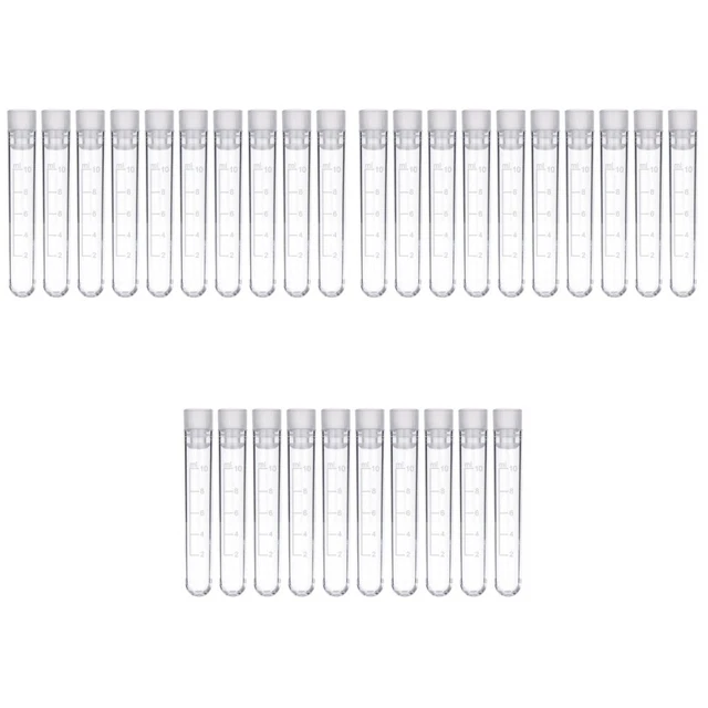 150 PCS 10ML Plastic Labs Test Tubes Vial Seal Sample Containers £46.75 ...