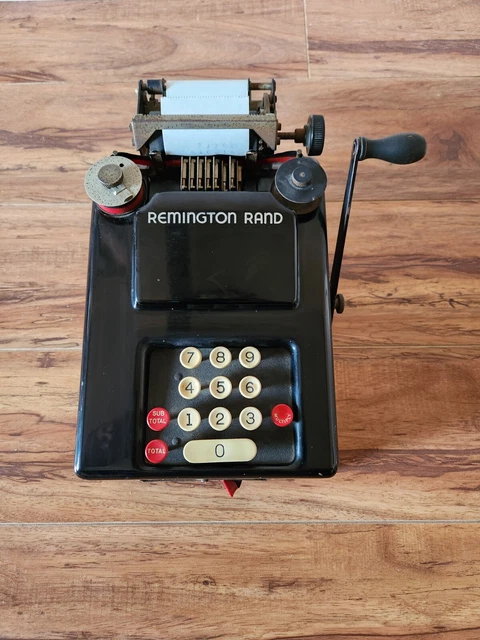Antique Remington Rand Handle Adding Machine Serial #M272337, Vintage Office
