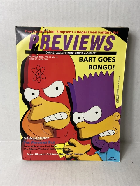 previews comics games cards Marvel simpsons 1993 october issue