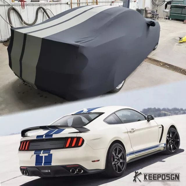 SATIN CAR COVER Indoor Dustproof Gray-Stripe For Ford Mustang Shelby GT500  S550 £136.92 - PicClick UK