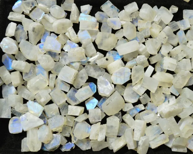 Natural Rough White Rainbow Moonstone Gemstone, Blue Fire Gemstone Wholesale lot