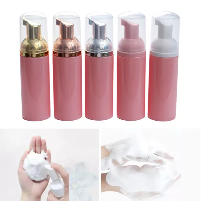 1PCS 60Ml bright pink foam bottle soap mousse liquid dispenser lotion bottle: