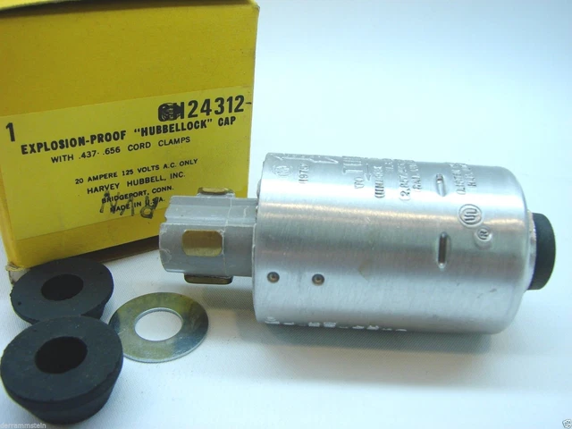 Hubbell HBL24312 Hubbellock Explosion-Proof Plug Cap 125VAC 20A 3-Wire bb4
