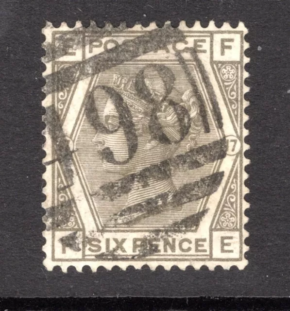 GB  QV     SG161   6d  Grey  plate 17  -  Good to Fine Used   (F-E)  Cat £80