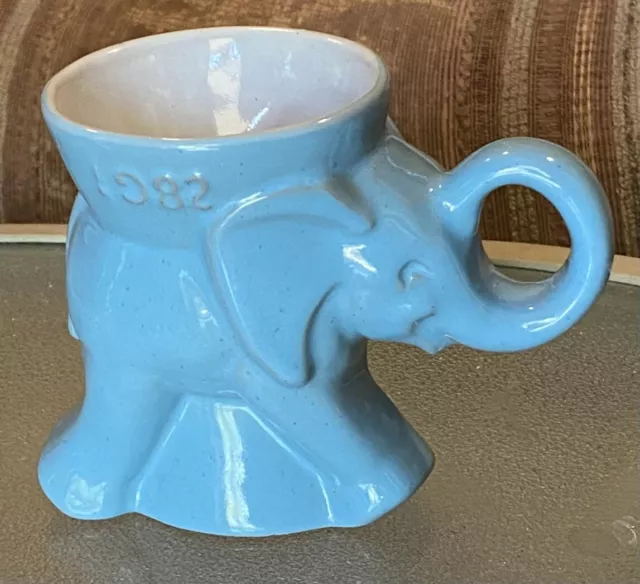 Frankoma Gop 1982 Elephant Light Blue Coffee Mug