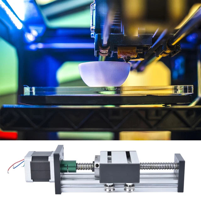 Tavolo Scorrevole Lineare Per Fresa CNC Fai Da Te - Corsa 100mm, Vite A Passo 1mm, Struttura In Lega Metallica