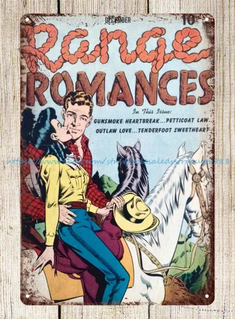 Range Romances 1949 metal tin sign reproductions for sale
