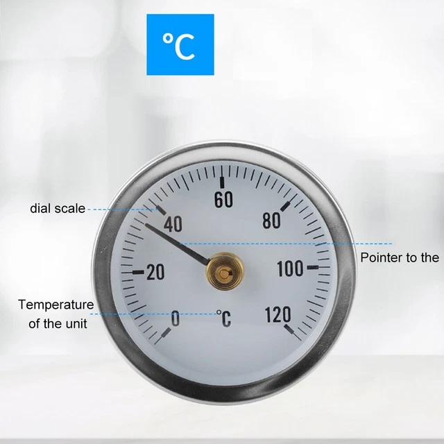 Hohe Qualität Thermometer 6.3*6.3*1cm 63mm Zifferblattdurchmesser Metall